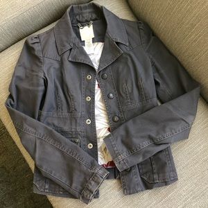Diesel slim fit distressed gray cotton jacket XS